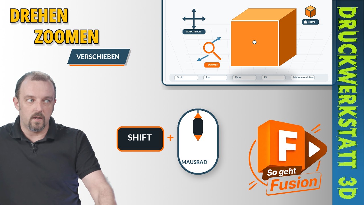 Autodesk Fusion lernen #6: Im 3D-Viewport navigieren – Drehen, Zoomen und Verschieben