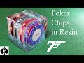 Casting James Bond Casino Royale Poker Chips in Resin Cube Paperweight