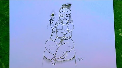 Draw With Me:- little krishna ji drawing step by step// krishna ji ki chitra 