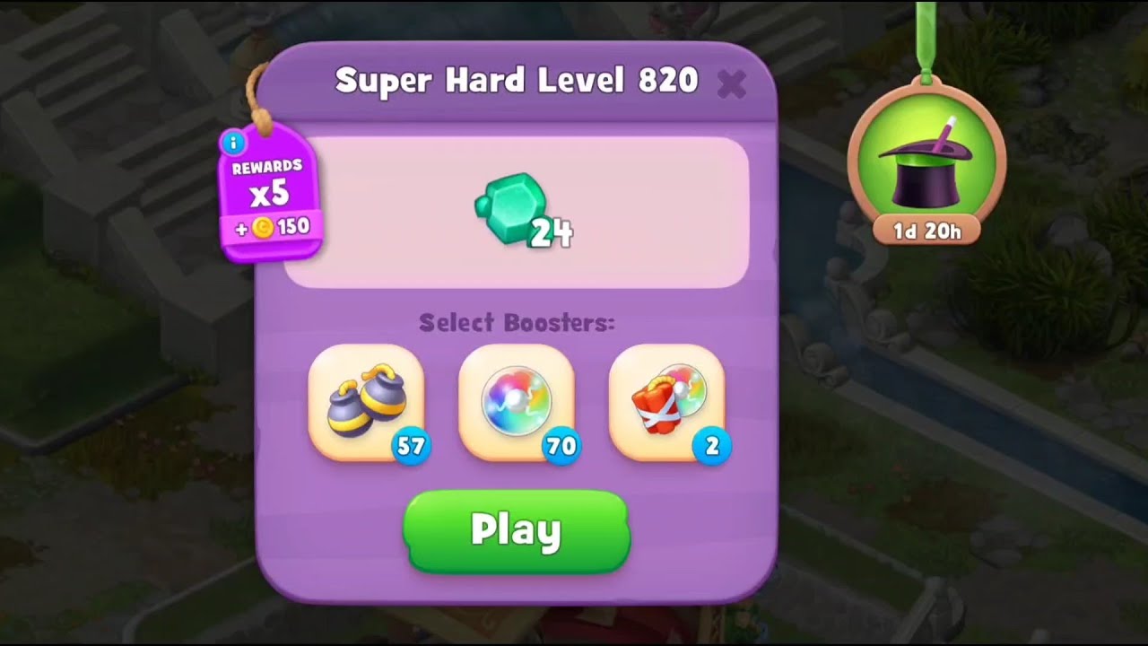 Gardenscapes Level 820 Walkthrough "No Boosters Used" YouTube