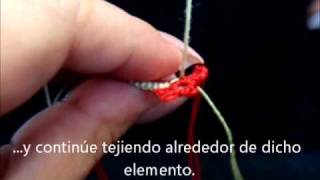 Frivolite Tatting Lesson 44 Union de captura - alligator join