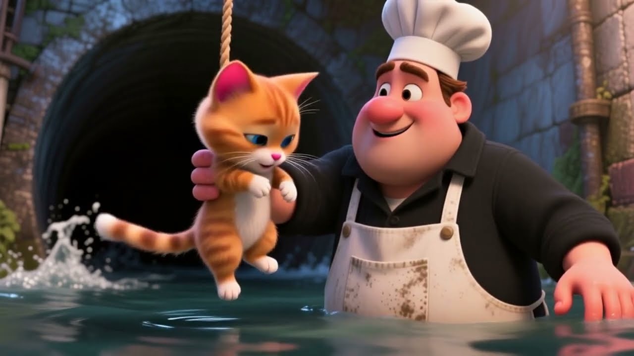 Спасенный котенок 