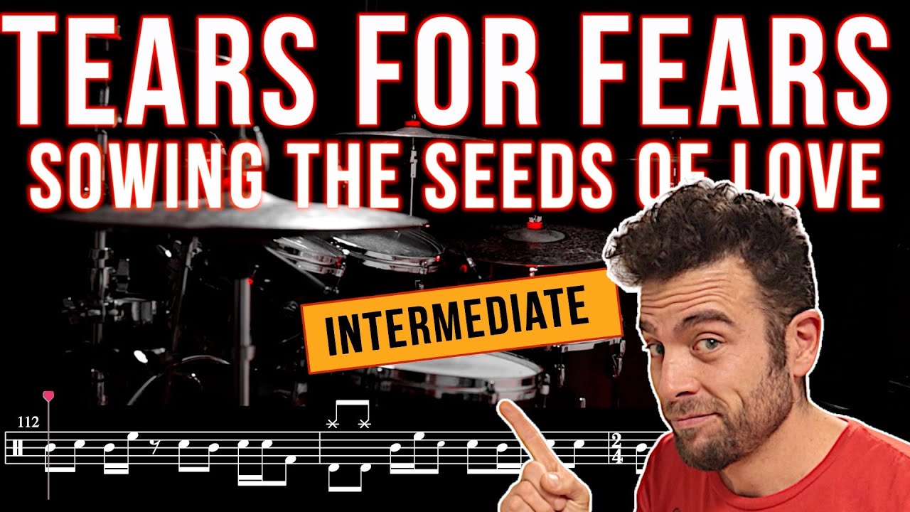 Tears for Fears - Sowing The Seeds Of Love - Drum cover (with scrolling drum score)