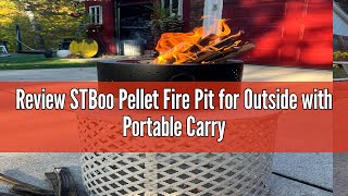 Review STBoo Pellet Fire Pit for Outside with Portable Carrying Storage Bag, 15x11Inch Smokeless Fir