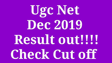ugc net dec 2019 result || cut off