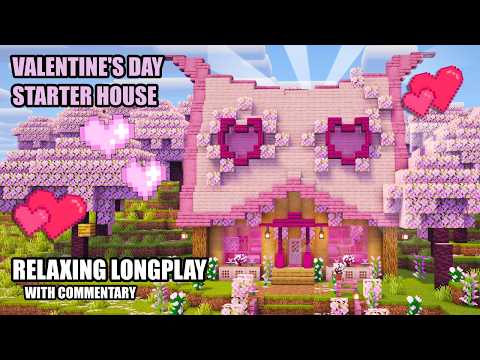 I Built a Valentine's Day Starter House ❤️ Relaxing Minecraft Longplay (with Commentary)
