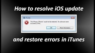 How to Resolve iOS update and restore errors in iTunes