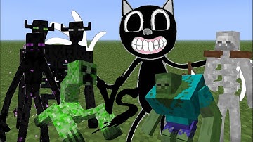 CARTOON CAT (MRVOLT) vs PROJECT MUTANTS: MCPE Mob Battles!