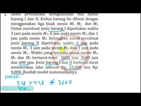 Model Matematika Program Linier Contoh 2 Youtube