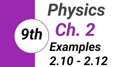 Matric Part 1 Physics Ch 2| Physics Ch No. 2 Examples 2.10-2.12 9th Class|Physics Class 9 Kinematics