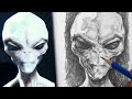 Drawing an alien head step by step