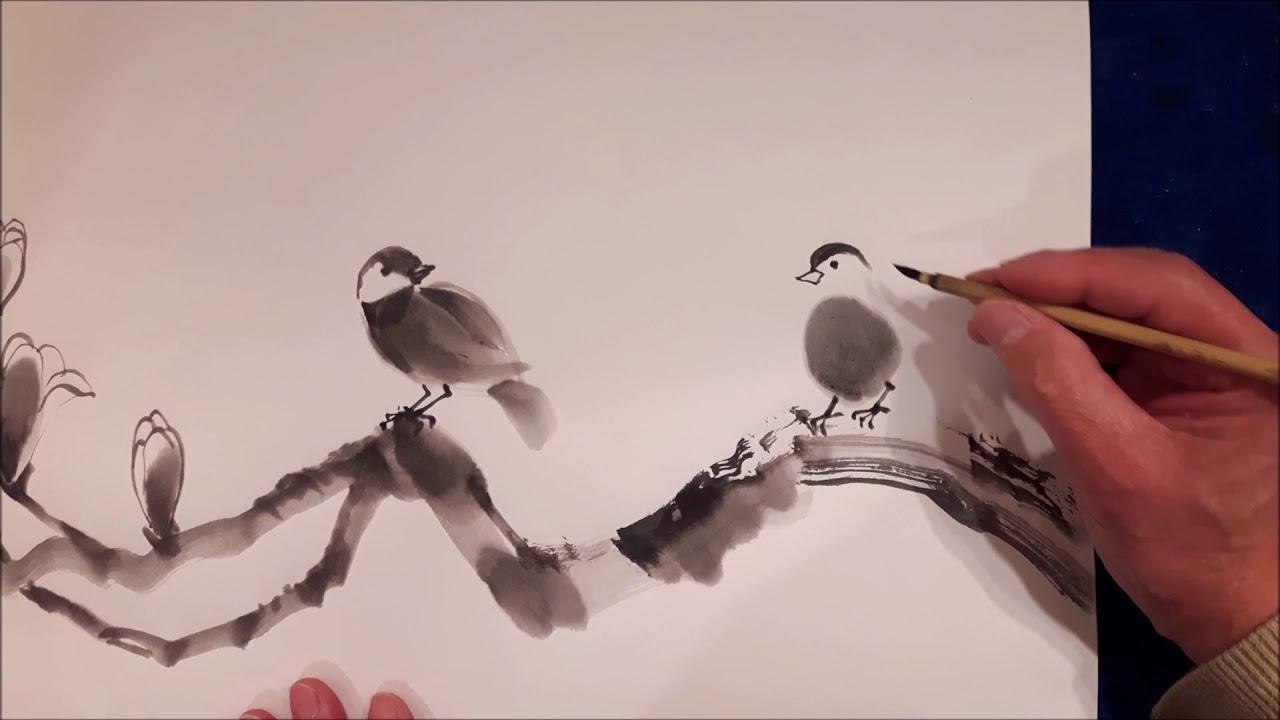 Sumie painting style YouTube