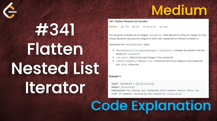 Flatten Nested List Iterator | Live Coding with Explanation | Leetcode - 341