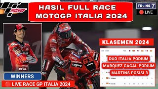 Hasil MotoGP Hari ini - Hasil Race Gp Italia 2024 - Jadwal motogp 2024