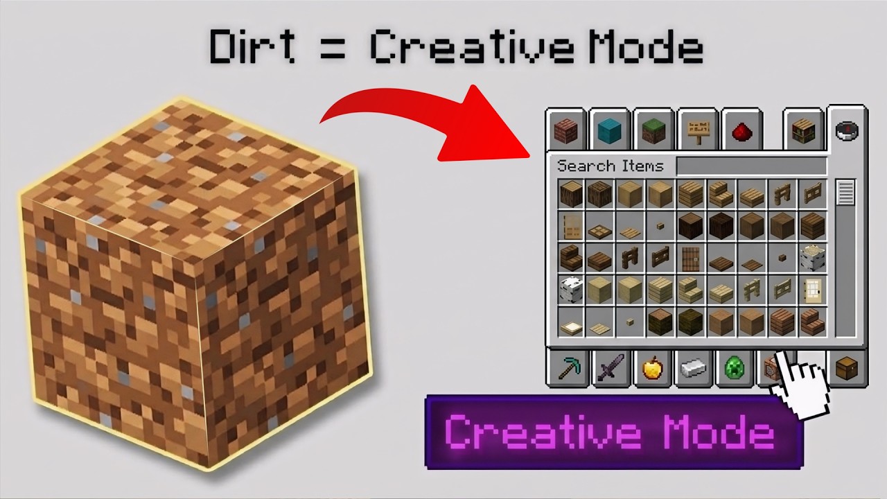 Minecraft, But Dirt Gives Creative Mode...!