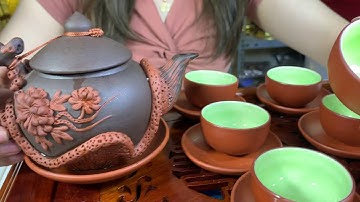 BỘ ẤM CHÉN BÁT TRÀNG TRÁNG MEN LÒNG XANH CỰC ĐẲNG CẤP - THẢO DƯỢC BẢO KHÁNH