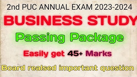 2nd puc business study passing packages board realised question must be watch @Studysimplifing