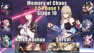 E0 Kafka DoT Huohuo & E6 Serval Hypercarry | 1.5 Memory of Chaos 10 | Honkai: Star Rail