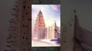 African Mosque #watercolor #art #painting #watercolorpainting #drawing #artist