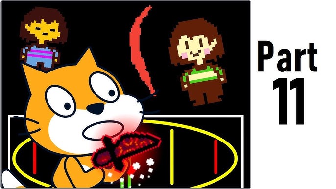 Make an Undertale Battle in Scratch (PART 10: Fight) 