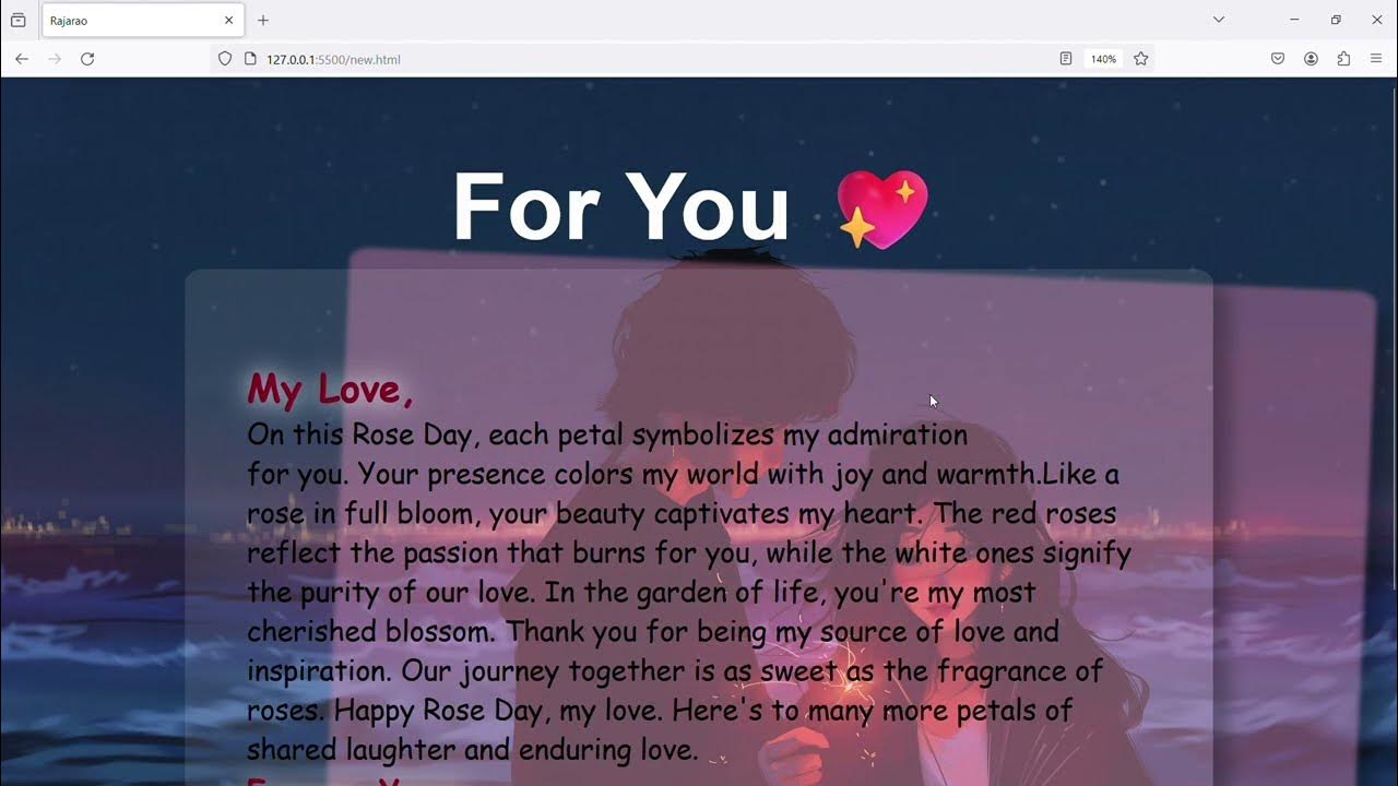 Rose Day Special | Love Letter Using Html, CSS | CSS Text Effect ...