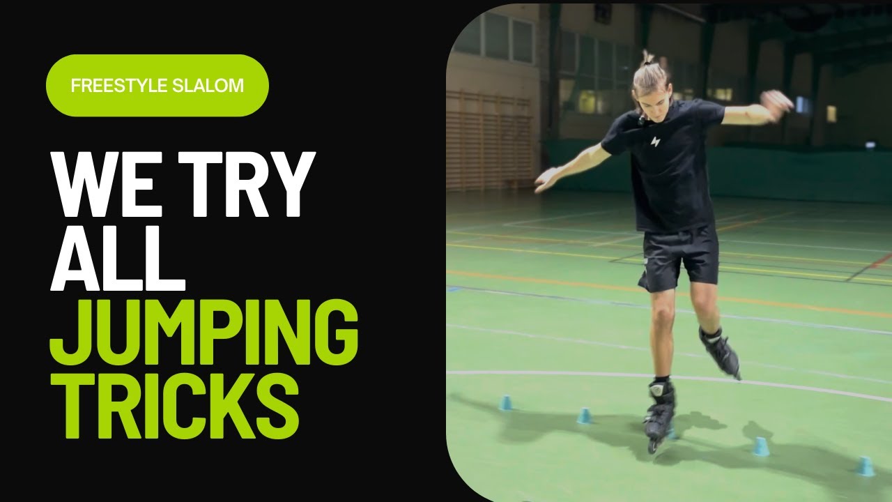 We try ALL freestyle slalom JUMPING TRICKS with my student