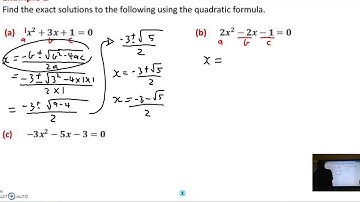 10MGM The Quadratic Formula Part 2   Applying the formula