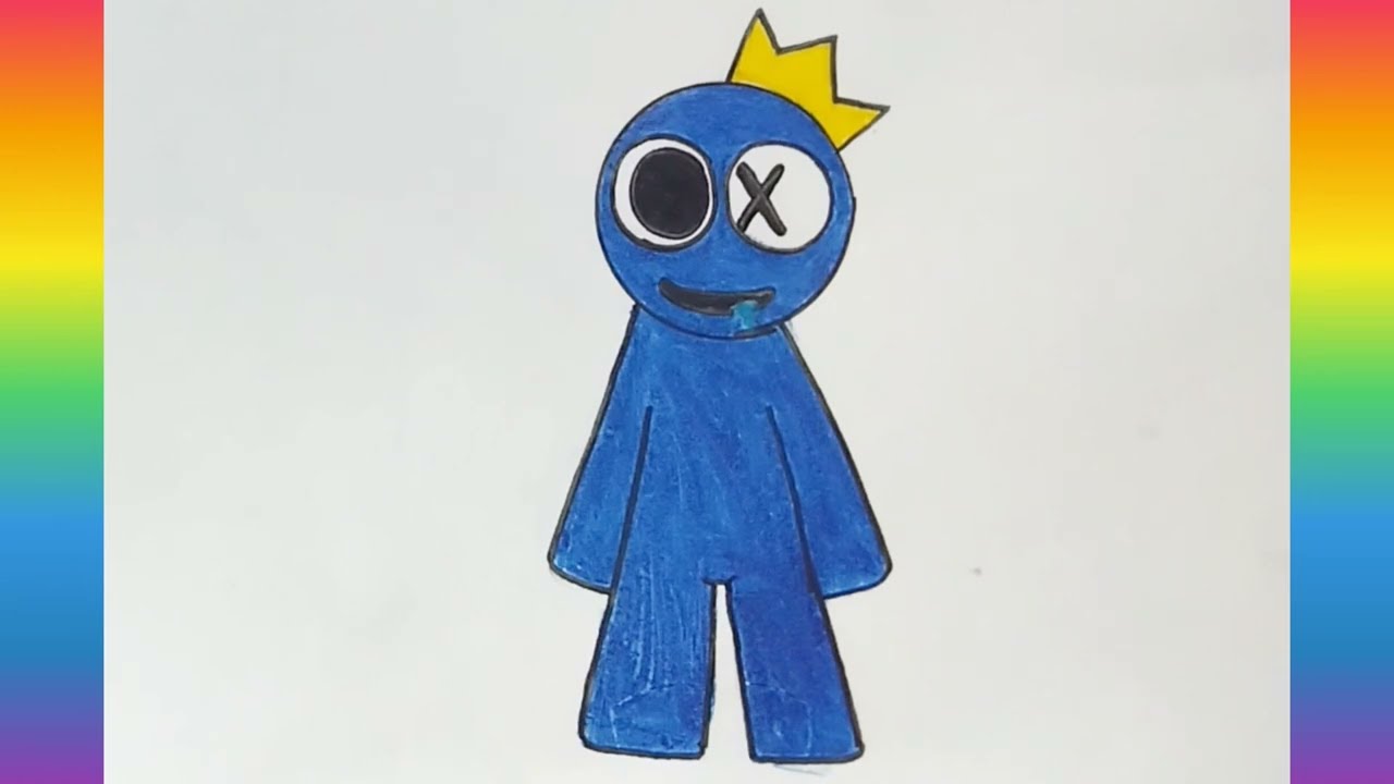 How to draw Blue from Rainbow Friends - Roblox 