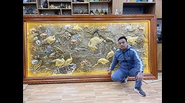 TRANH ĐỒNG SEN HẠC DÁT VÀNG 24K SANG TRỌNG, ĐẲNG CẤP.