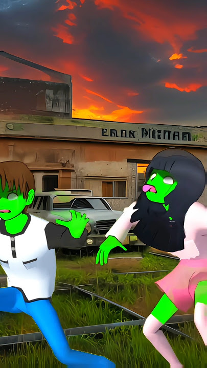 Mio & Yuta chased by their zombie version 🤣 #shorts #tiktok #trending