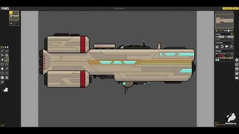 Epic Spaceship Design in Pixel Art Time-Lapse