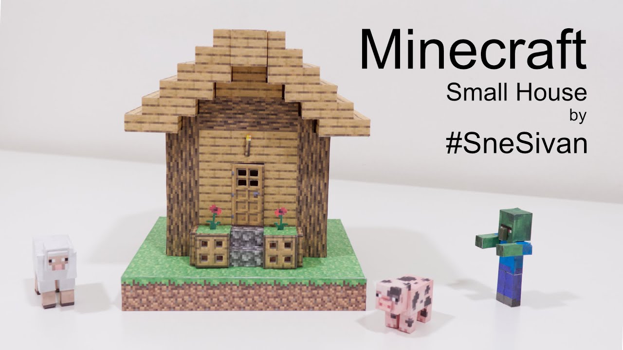 DIY Minecraft Village House diorama - papercraft 