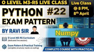 NumPy in Hindi | O Level Python | Complete Tutorial | Class-21 | MCQ | #aptinstitute