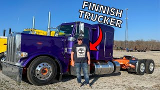Finnish Trucker Visits America! First Impressions of Peterbilt Semi Trucks