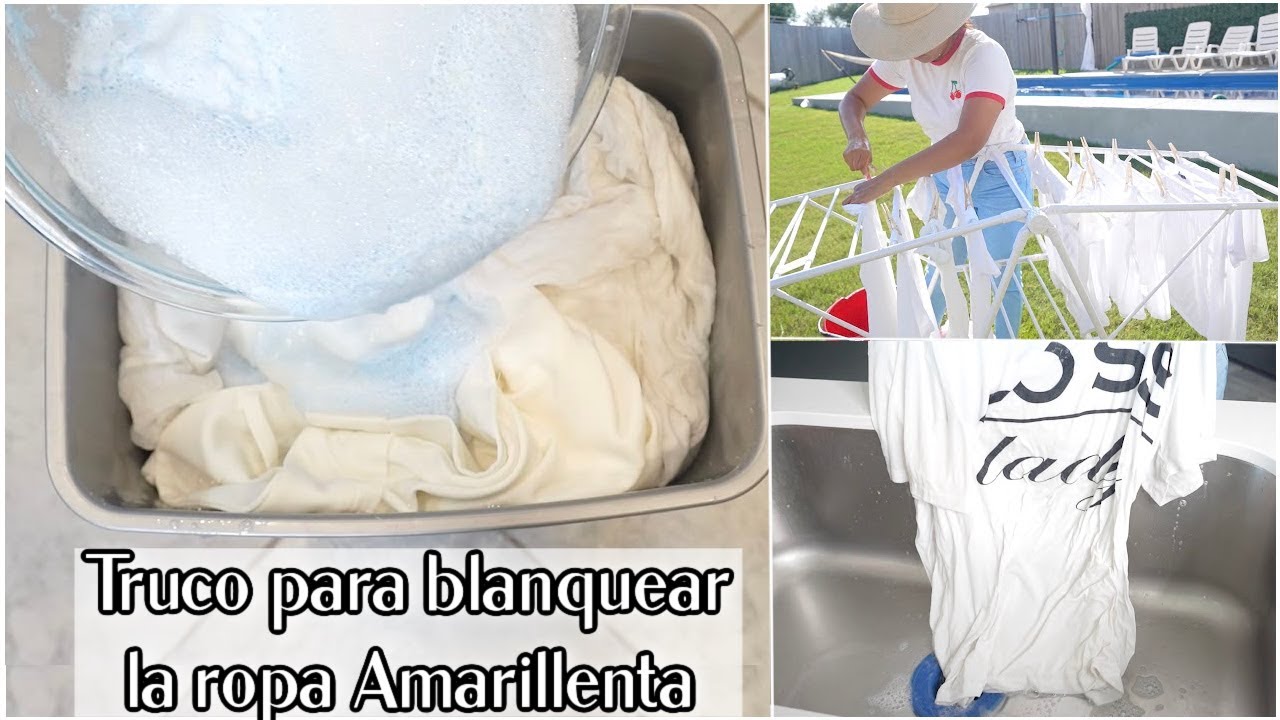 COMO BLANQUEAR LA ROPA BLANCA ELIMINAR MANCHAS | SIN CLORO NI LEJÍA - YouTube