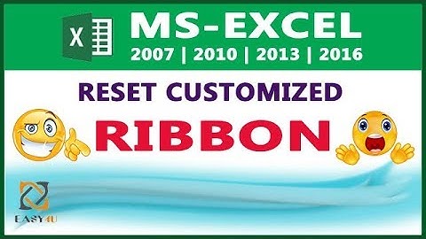 Reset Customized Ribbon to Default Configuration in Excel in HINDI - Lesson 21
