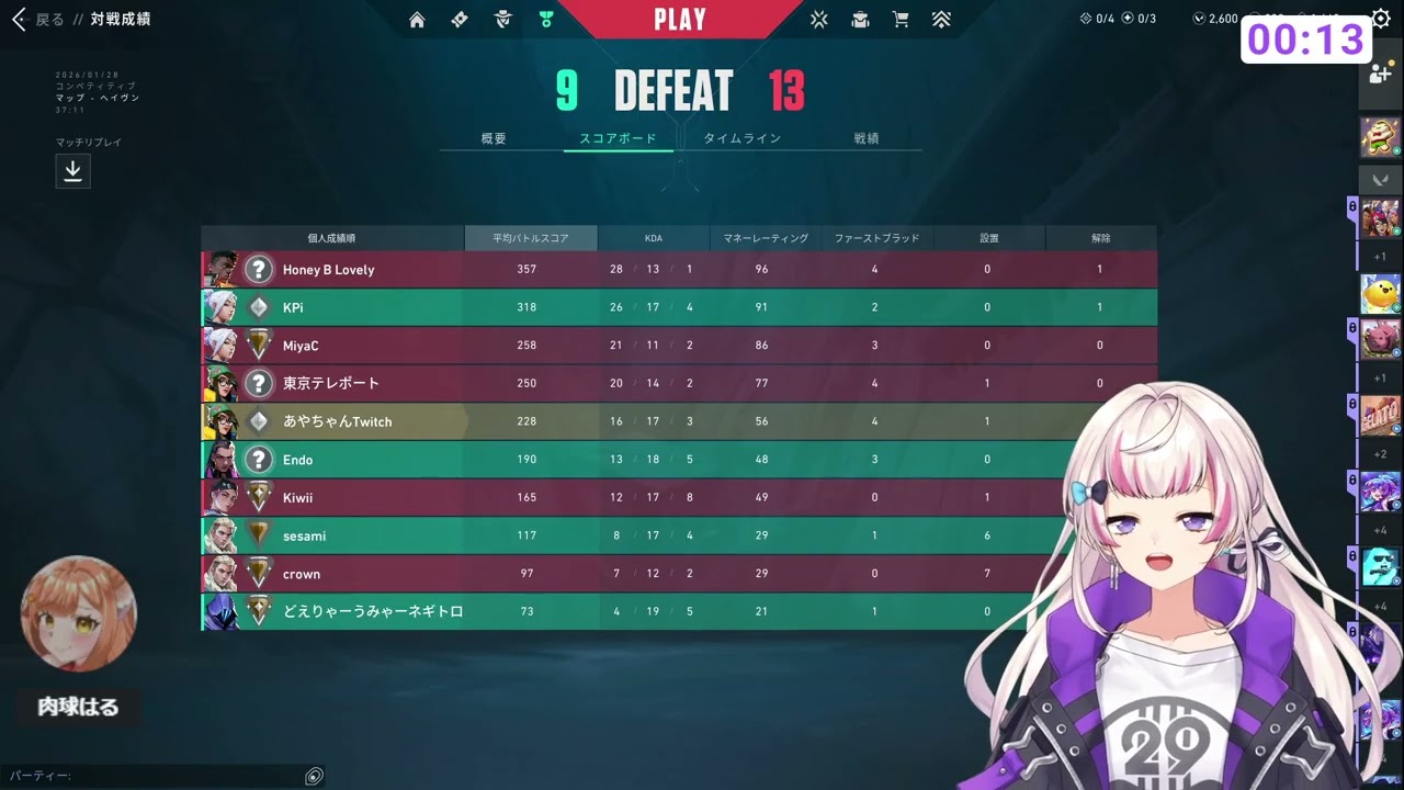 【Twitchアーカイブ】VALORANT 深夜には眩し過ぎる光ヴァロ🧡💜【2026年1月31日】