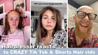 Hairdresser reacts to the most RIDICULOUS and AMAZING tik tok vids #hair #beauty