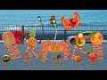 【 踏切アニメ 】 ヘンテコな音のふみきり別の果物に変わるそして 🍇🍊🍍 Railroad Crossings that have Turned into Fruits !!!