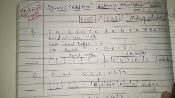 13. lz77 encoding and decoding example | LZ1 ENCODING : adaptive dictionary in data compression