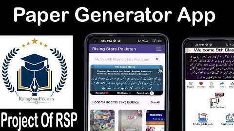 Rising Stars Pakistan Educational Paper Generator App
