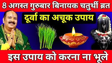 8 अगस्त गुरुवार सावन विनायक चतुर्थी को 7 दूर्वा वाला उपाय जरूर करे || Pradeep Ji Mishra