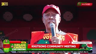 Julius_S_Malem Addresses the EFF Community meeting in Khutsong (Merafong).