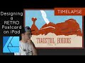 Affinity Designer: Designing a Retro Postcard on iPad Full Timelapse