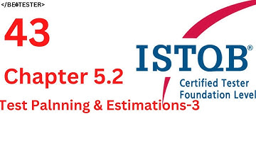 #istqb #quality_control شرح Chapter 5 ISTQB Foundation Level - Test Planning & Estimation