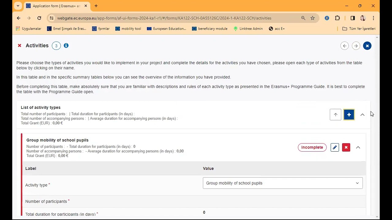 2024 yılı Erasmus+ KA122  başvuru formu incelemesi.Yeni formda ne farklılıklar var kısaca göz atalım