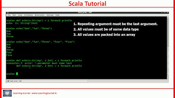 Scala Tutorial - VarArgs, Named Arguments, Default Value