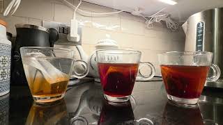 Tea brewing experiment. Cold vs Hot water. TIME LAPSE