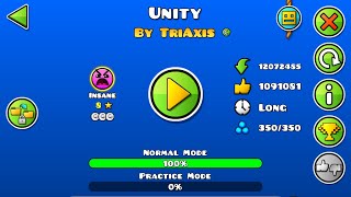 Unity by TriAxis & Funnygame [Insane] (3 coins) | Geometry Dash