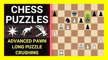Chess Puzzles to Practice. Themes: Advanced pawn, Long puzzle, Crushing. Learn Chess